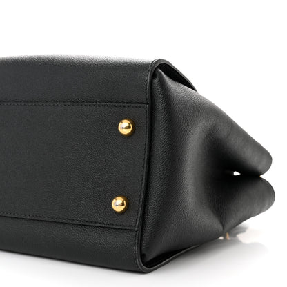 Burberry Soft Grain Calfskin Medium Buckle Tote Black 11 of 14