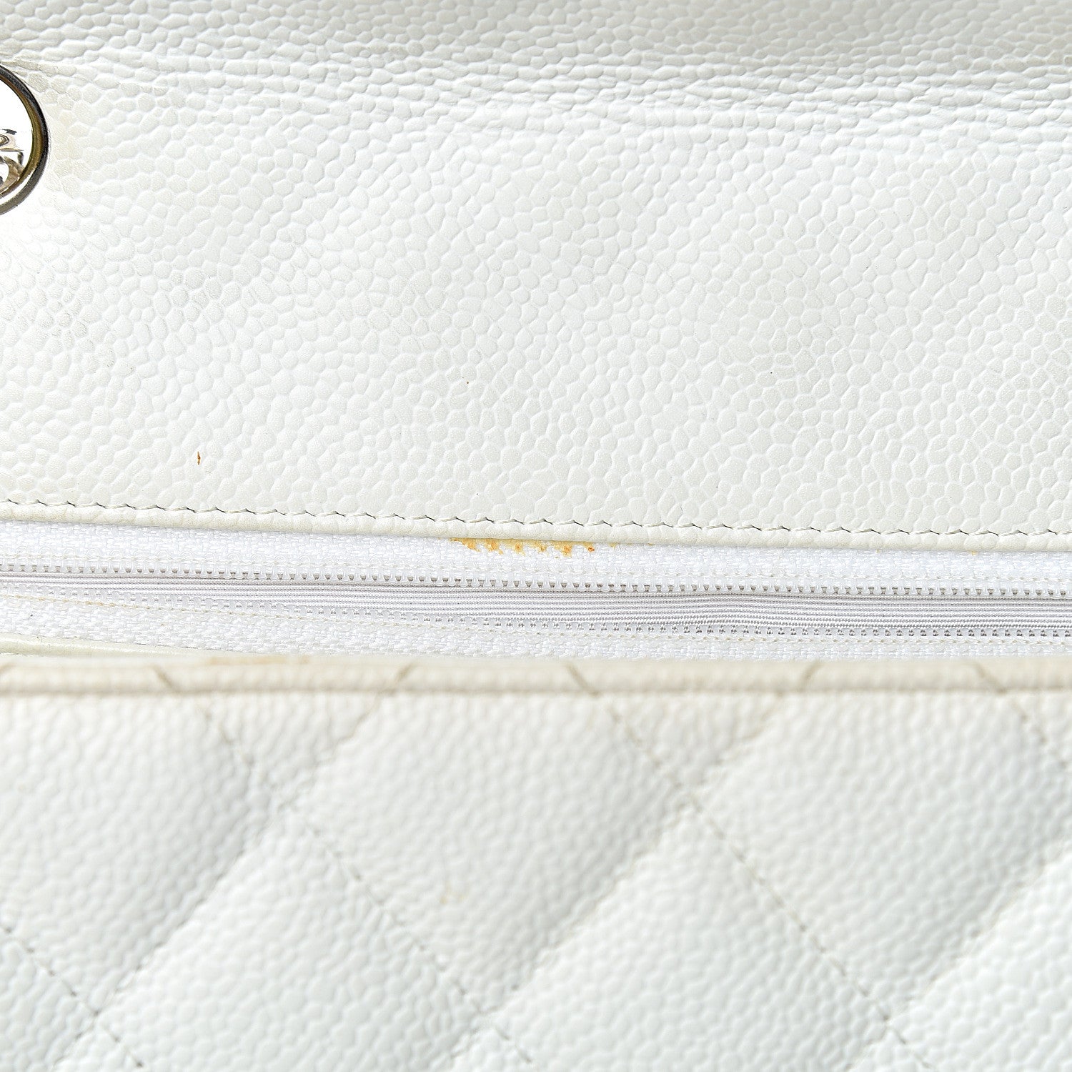 Chanel Caviar Quilted Jumbo Single Flap White 12 of 26