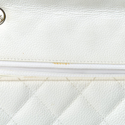 Chanel Caviar Quilted Jumbo Single Flap White 12 of 26
