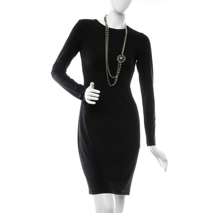 Chanel Lambskin CC Long Chain Necklace Black Gold 2 of 7
