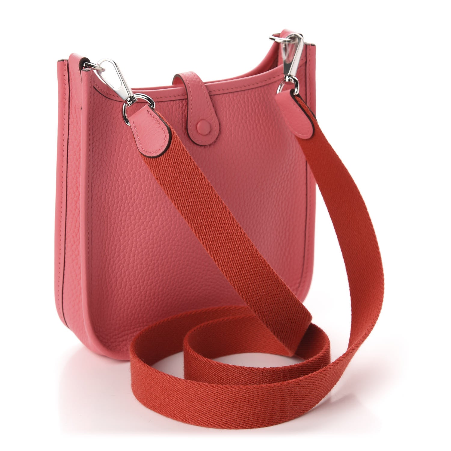 Hermes Taurillon Clemence Amazone Evelyne TPM Rose Azalee Rouge Pivoine 3 of 11