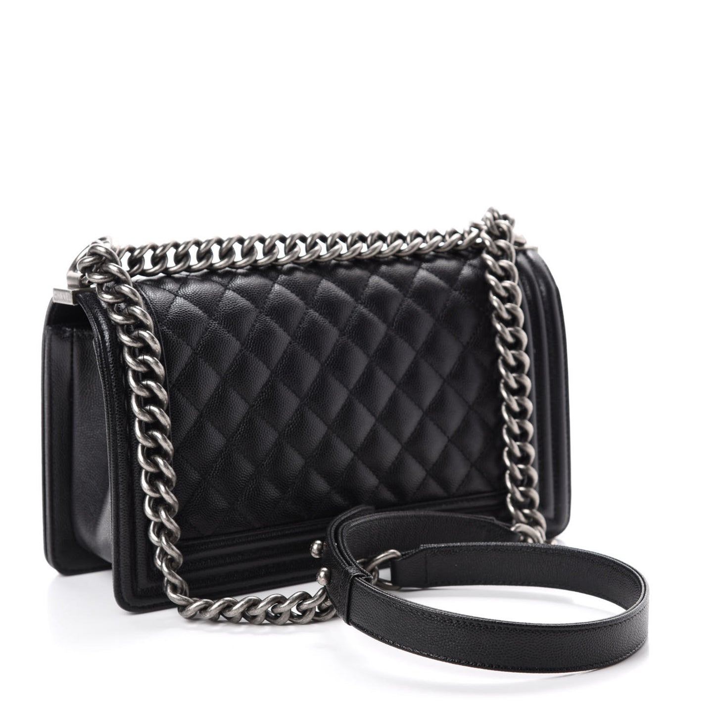Caviar Quilted Medium Boy Flap Black