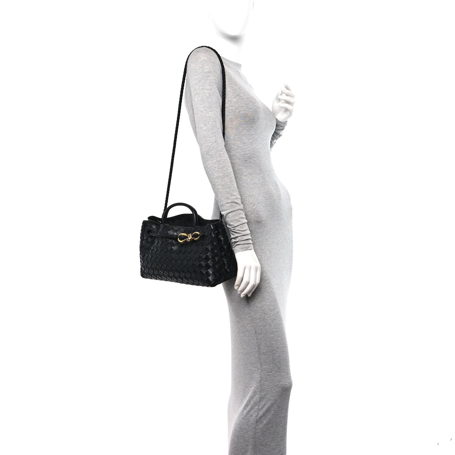 Bottega Veneta Nappa Intrecciato Small East West Andiamo Shoulder Bag Black 2 of 11