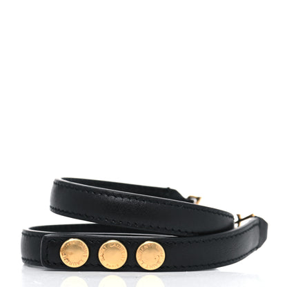 Saint Laurent Calfskin Adjustable Double Wrap Bracelet Black 3 of 5