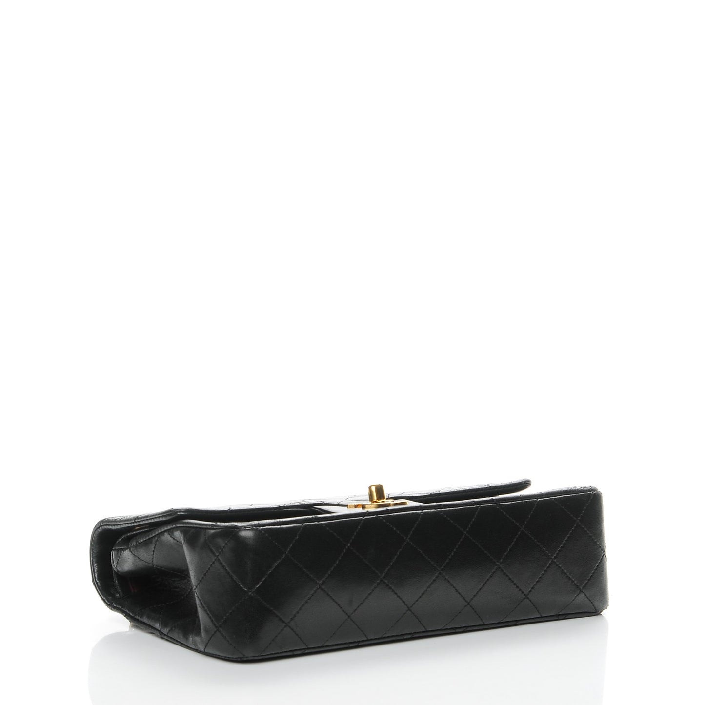 Lambskin Quilted Small Double Flap Black