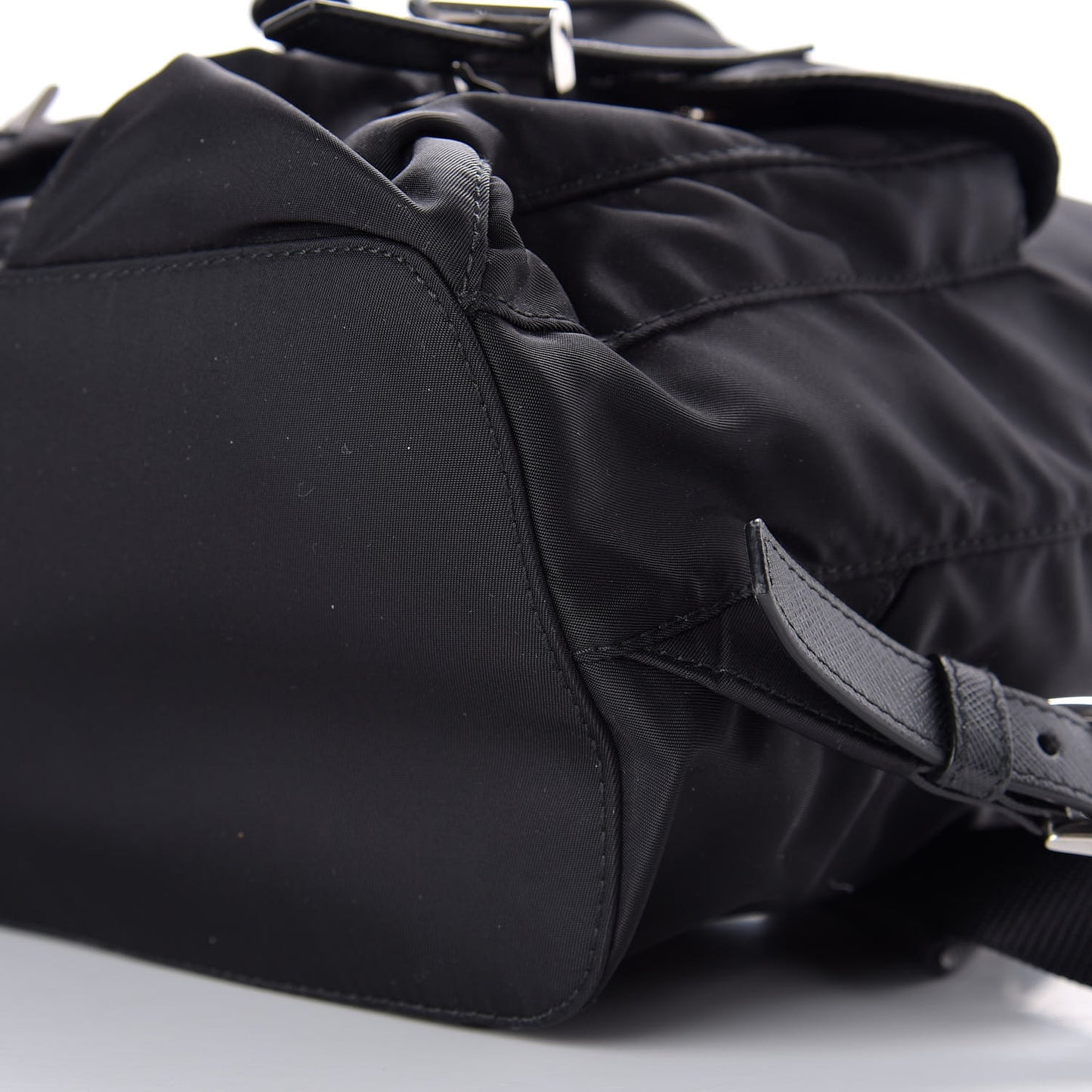 Tessuto Nylon Saffiano Medium Backpack Black