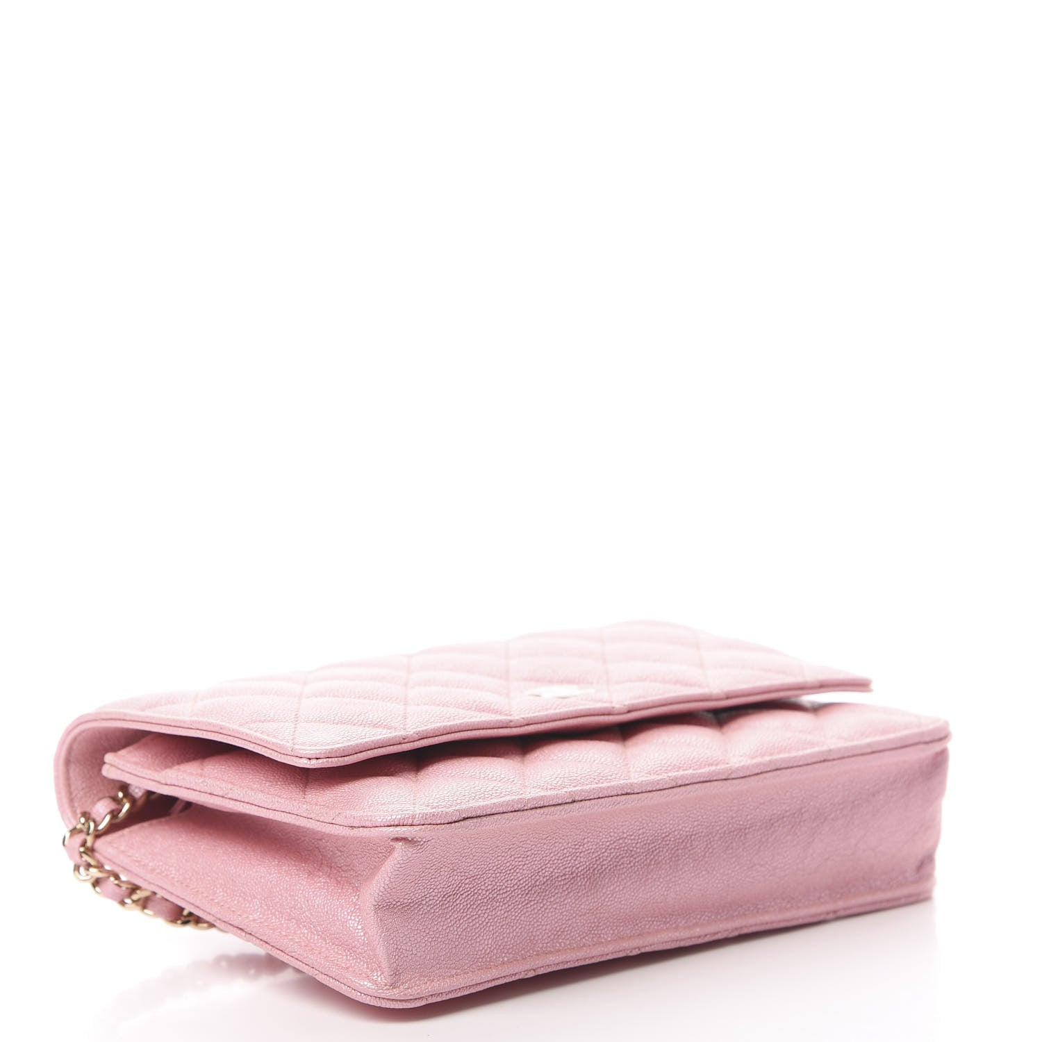 Chanel Iridescent Caviar Quilted Wallet on Chain WOC Rose Pink 4 of 12