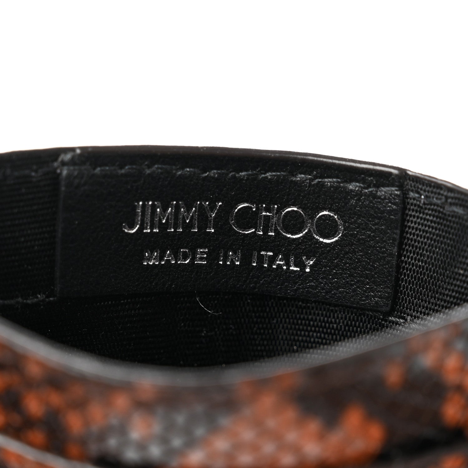 Jimmy Choo Calfskin Snake Printed Umika Card Holder Cuoio 6 of 8