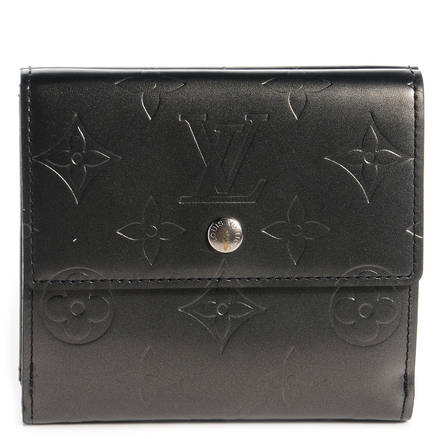 Louis Vuitton Mat Monogram Elise Wallet Black 1 of 16
