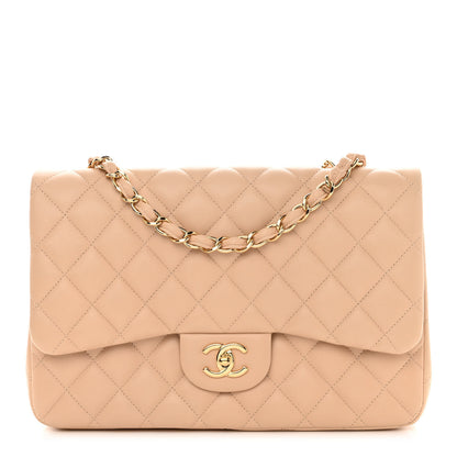 Chanel Lambskin Quilted Jumbo Single Flap Beige Clair 1 of 11