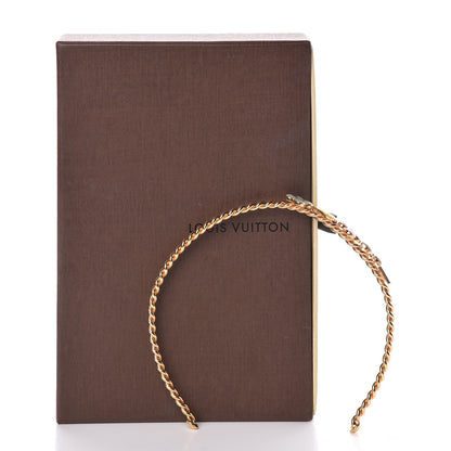 Louis Vuitton Brass Enamel Monogram Sweet Headband Gold 4 of 4