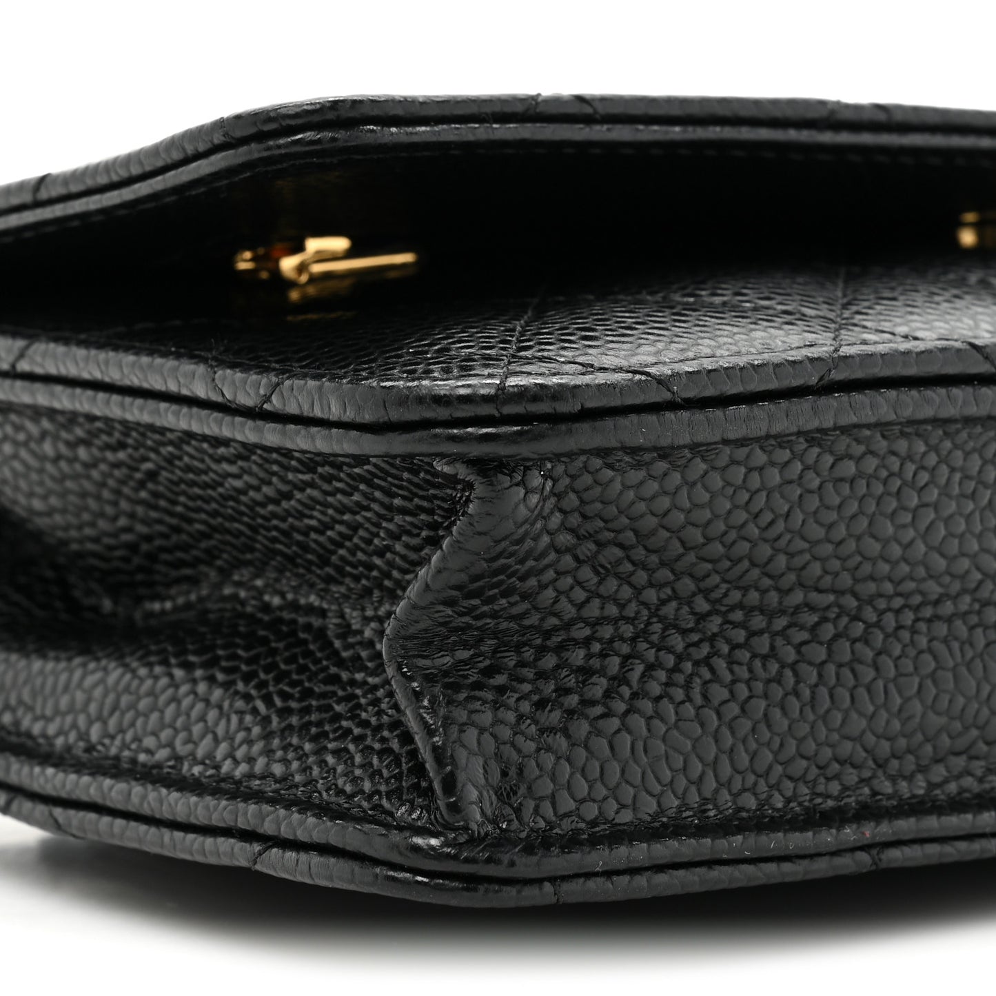 Caviar Quilted Wallet on Chain WOC Black