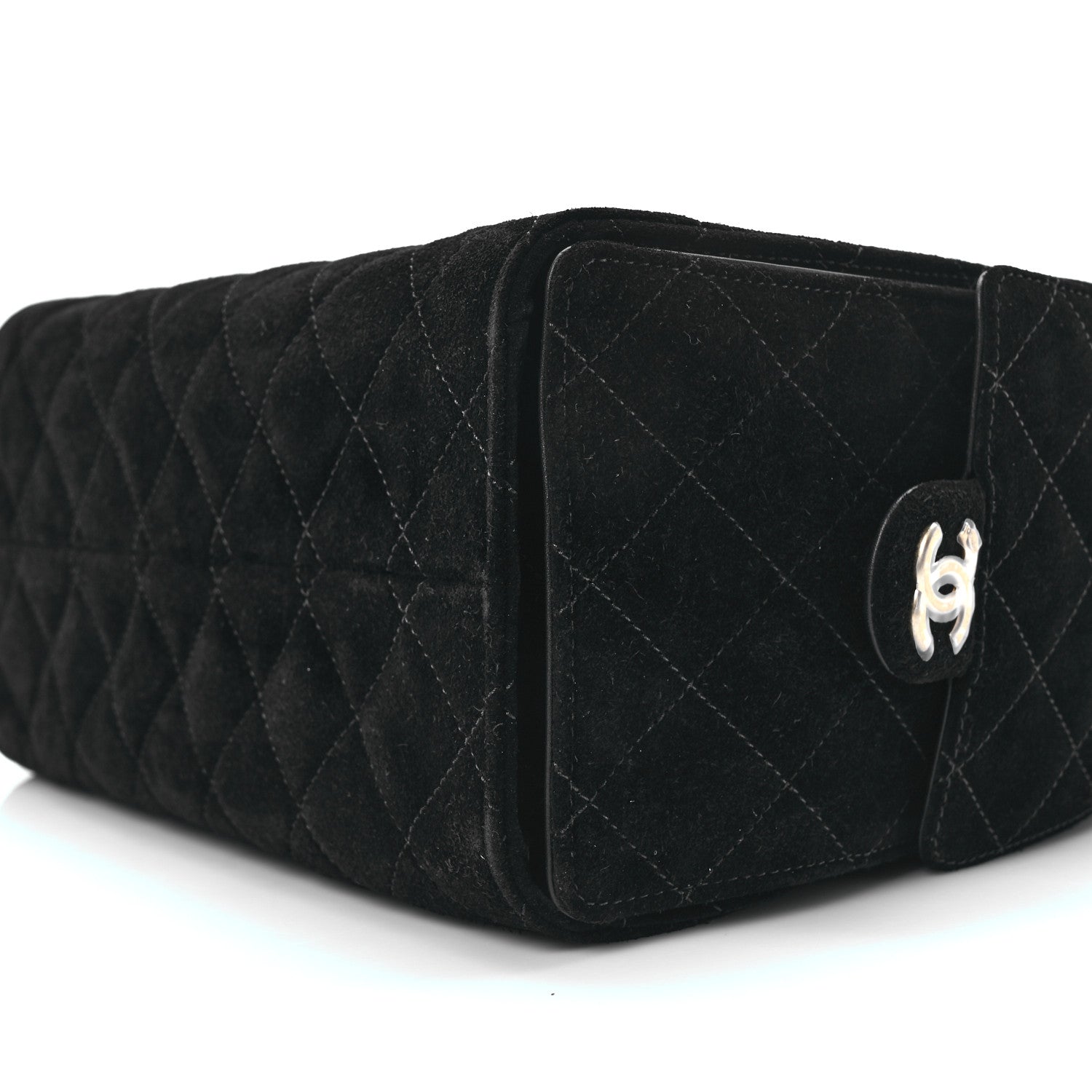 Chanel Suede Quilted Small Chanel 25 Handbag Black 10 of 11