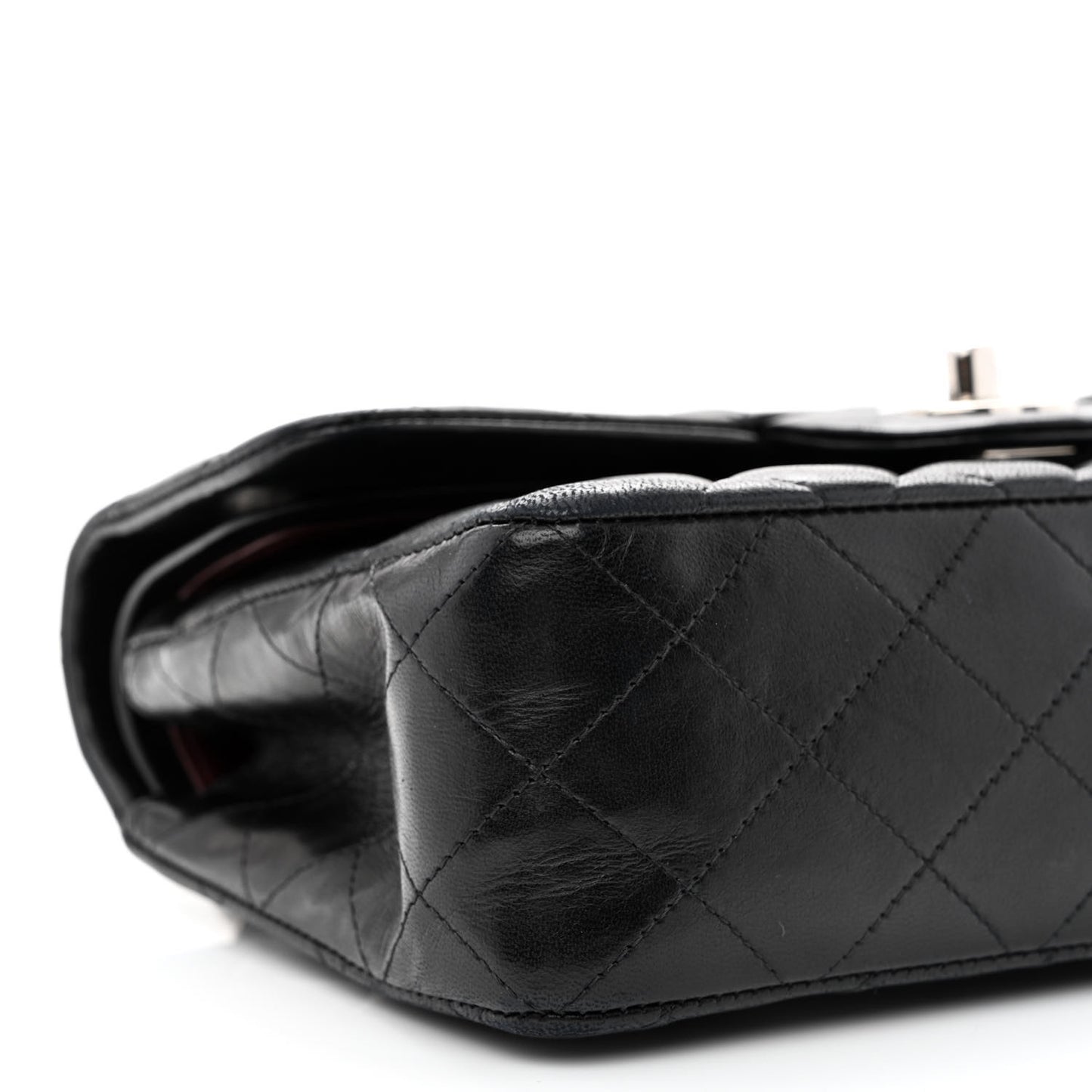 Lambskin Quilted Small Double Flap Black