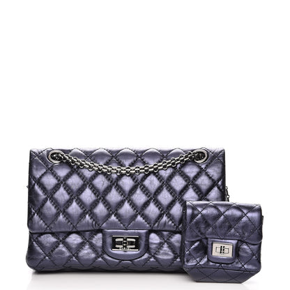 Chanel Metallic Aged Calfskin Quilted 2.55 Reissue 225 Flap Blue 1 of 8