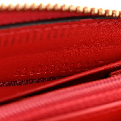 Gucci GG Supreme Monogram Apple Zip Around Wallet Beige Multicolor Lobster Red 7 of 11
