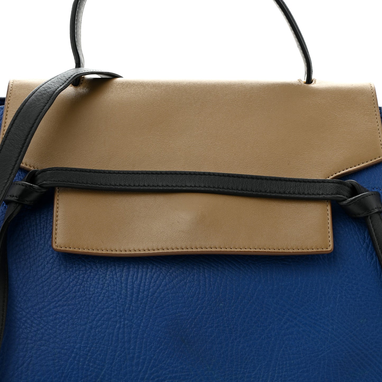 Elephant Calfskin Mini Tri-Color Belt Bag Indigo