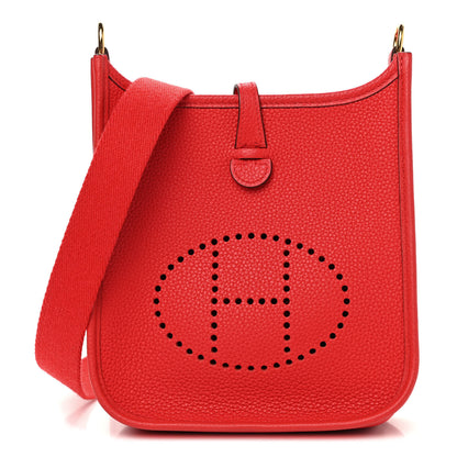 Hermes Taurillon Clemence Evelyne TPM Rouge De Coeur 1 of 9