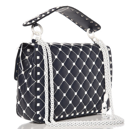 Valentino Garavani Nappa Medium Free Rockstud Spike Shoulder Bag Marine 3 of 7