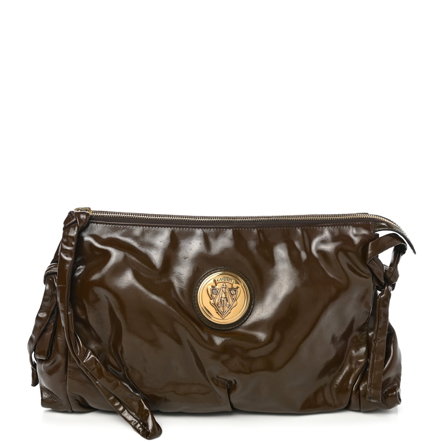 Patent Hysteria Large Clutch Brown