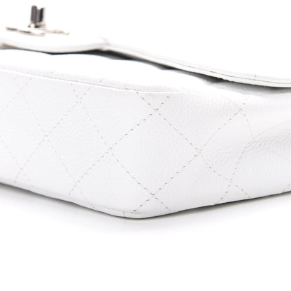 Chanel Caviar Quilted East West Flap Bijoux Chain White 9 of 10