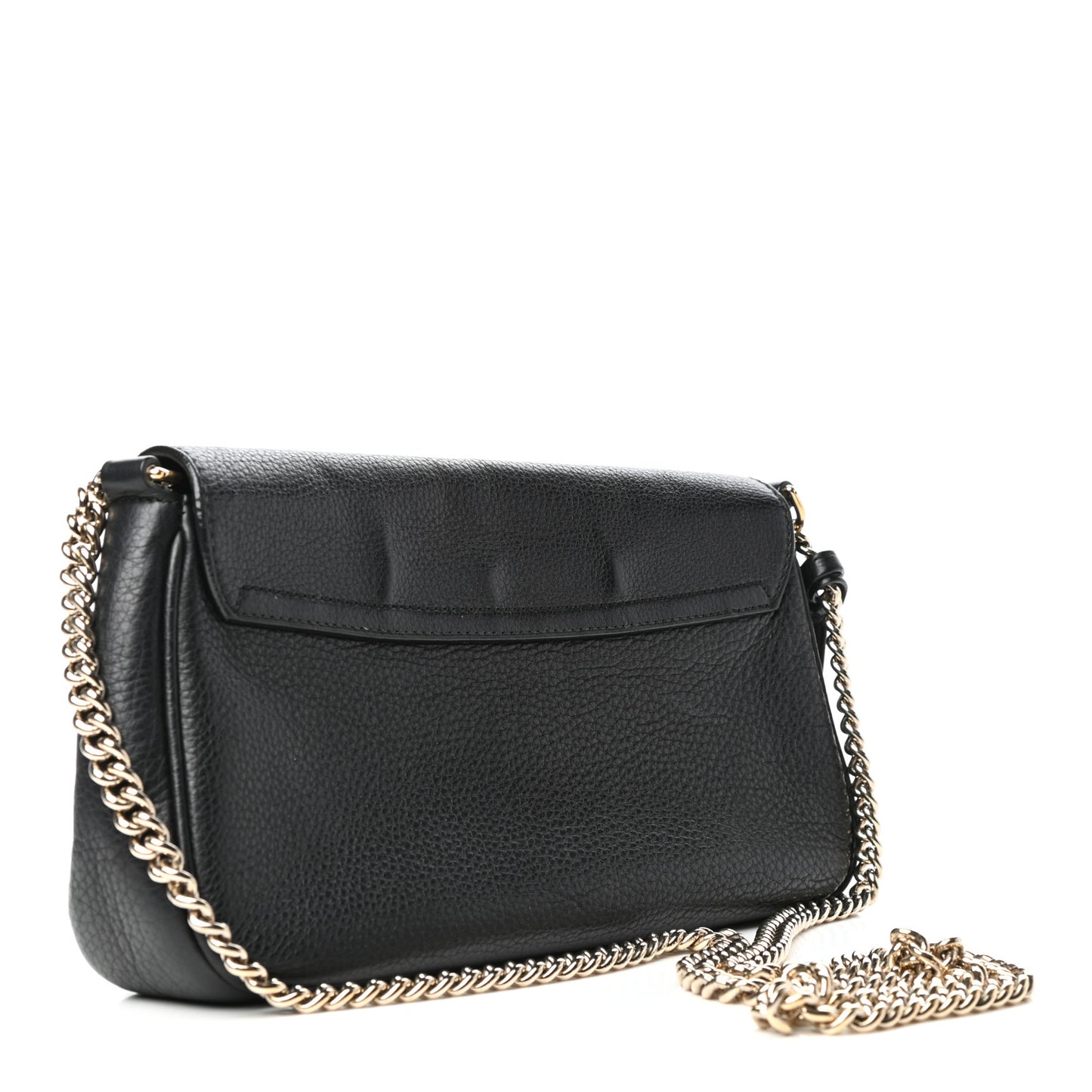 Pebbled Calfskin Medium Soho Flap Crossbody Black
