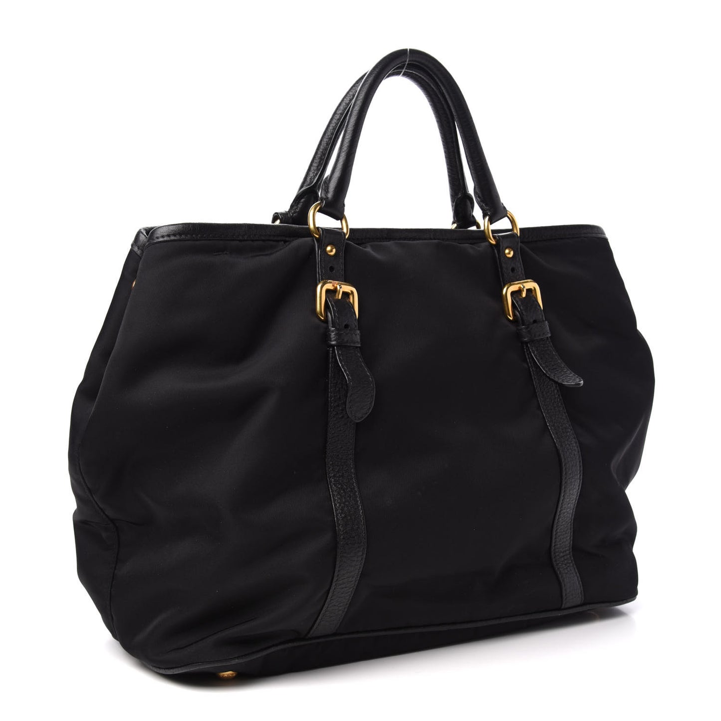Tessuto Nylon Vitello Daino Tote Black