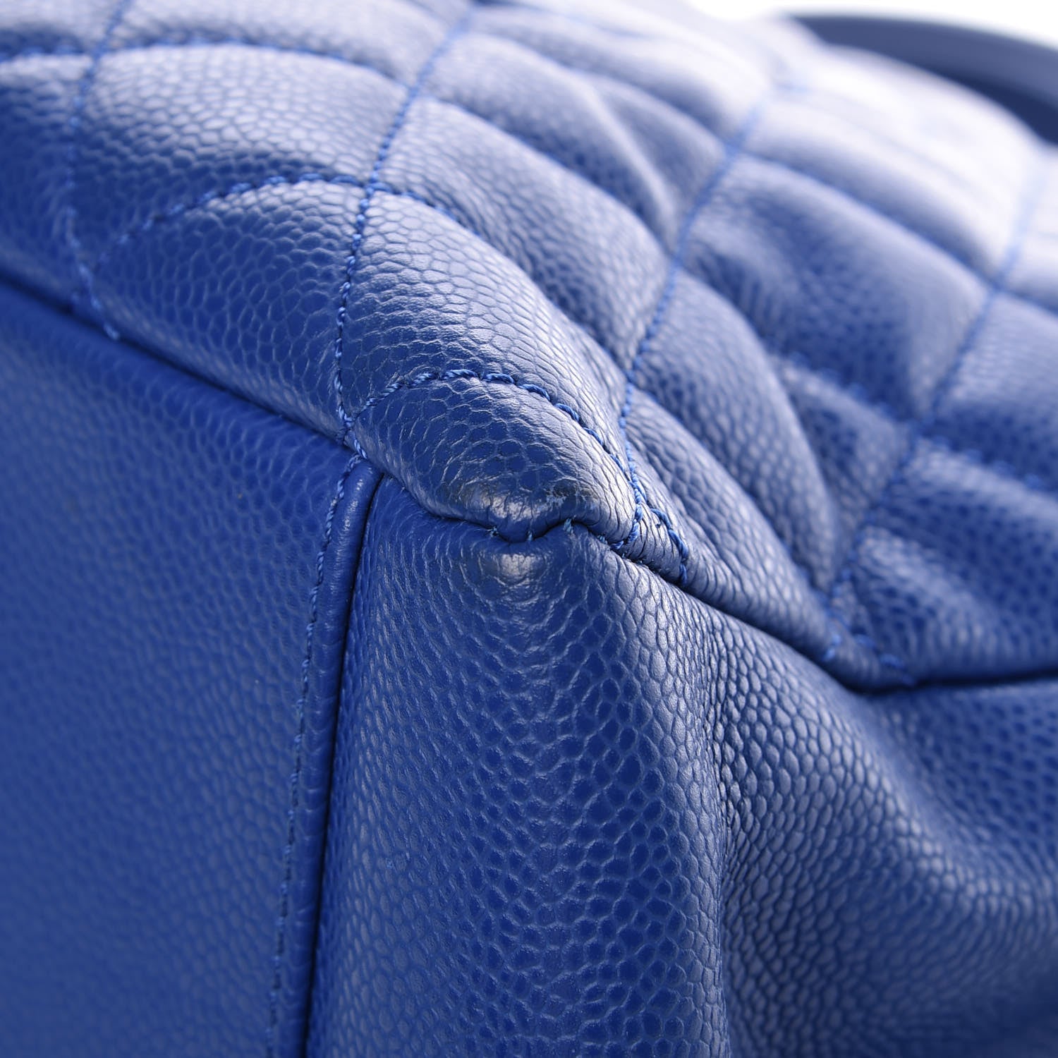 Chanel Caviar Quilted Grand Shopping Tote GST Blue 10 of 16