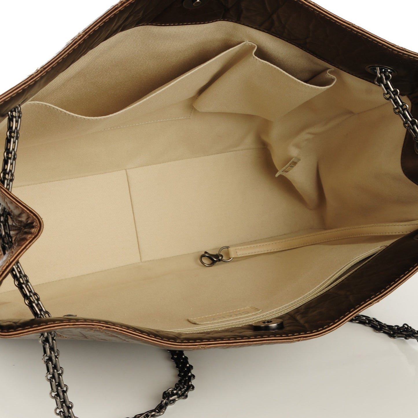 Aged Calfskin Reissue 2.55 Tote Bronze
