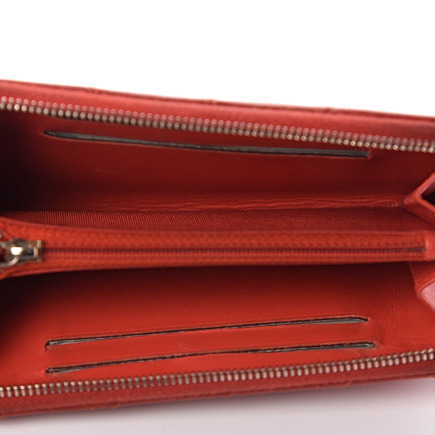 Chanel Lambskin Quilted Small Zip Around Wallet Red 5 of 13