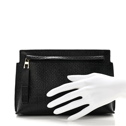 Loewe Calfskin Embossed Mini Repeat T Pouch Black 2 of 7