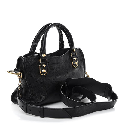 Balenciaga Chevre Gold Metallic Edge Hardware Mini City Black 3 of 11