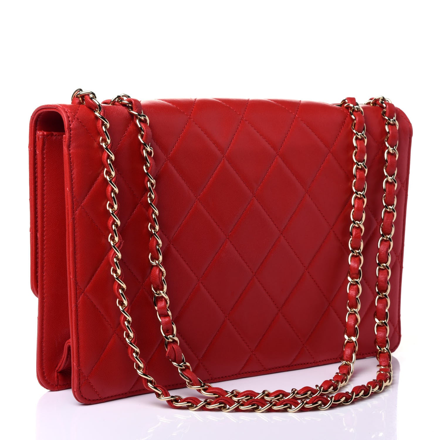Chanel Lambskin Quilted Large Golden Class Flap Red 2 of 5
