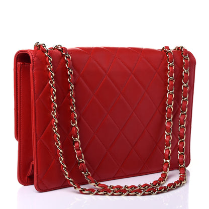 Chanel Lambskin Quilted Large Golden Class Flap Red 2 of 5
