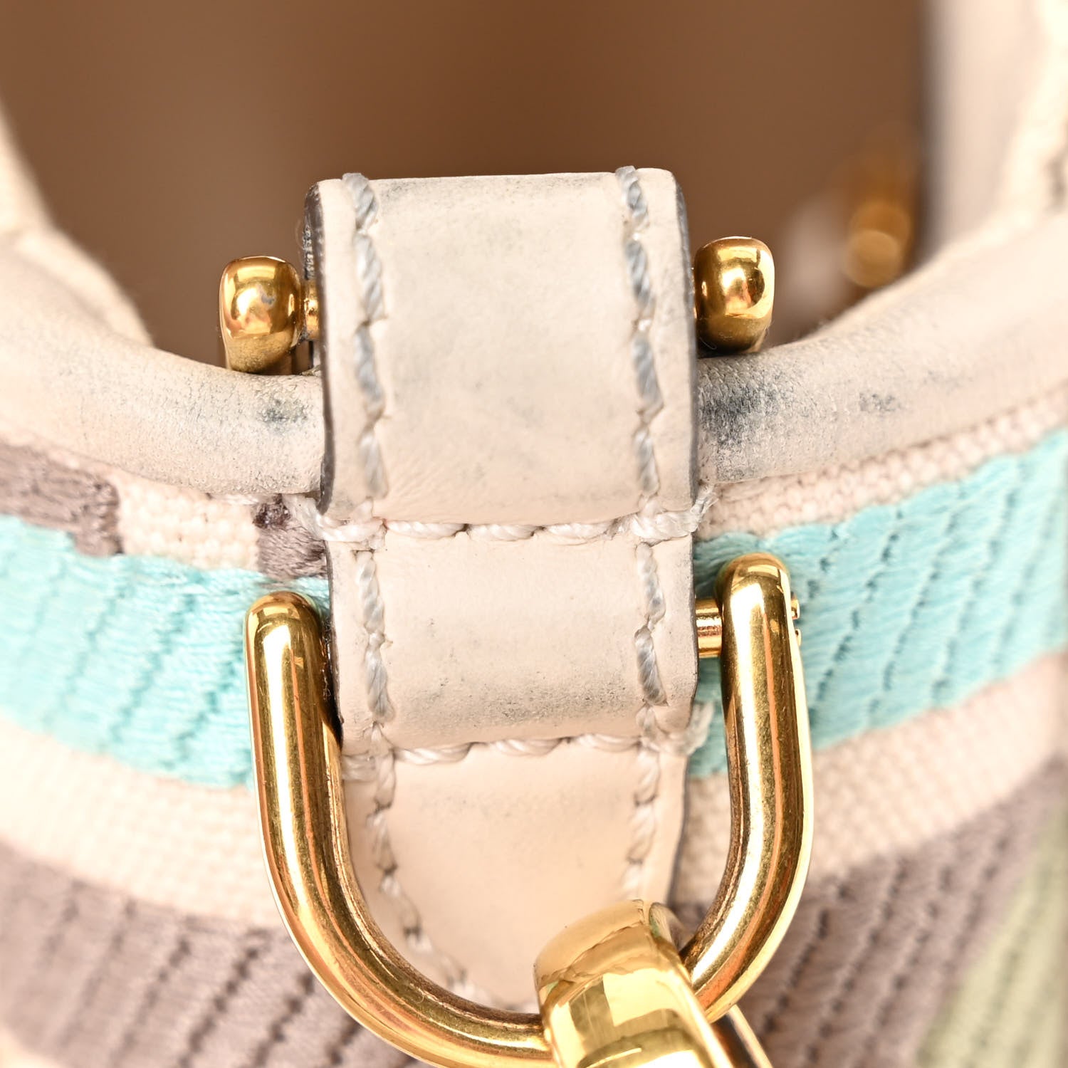 Fendi Canvas Vitello Seta FF Multicolor Embroidered Baguette Grezzo Multicolor Latte 10 of 11