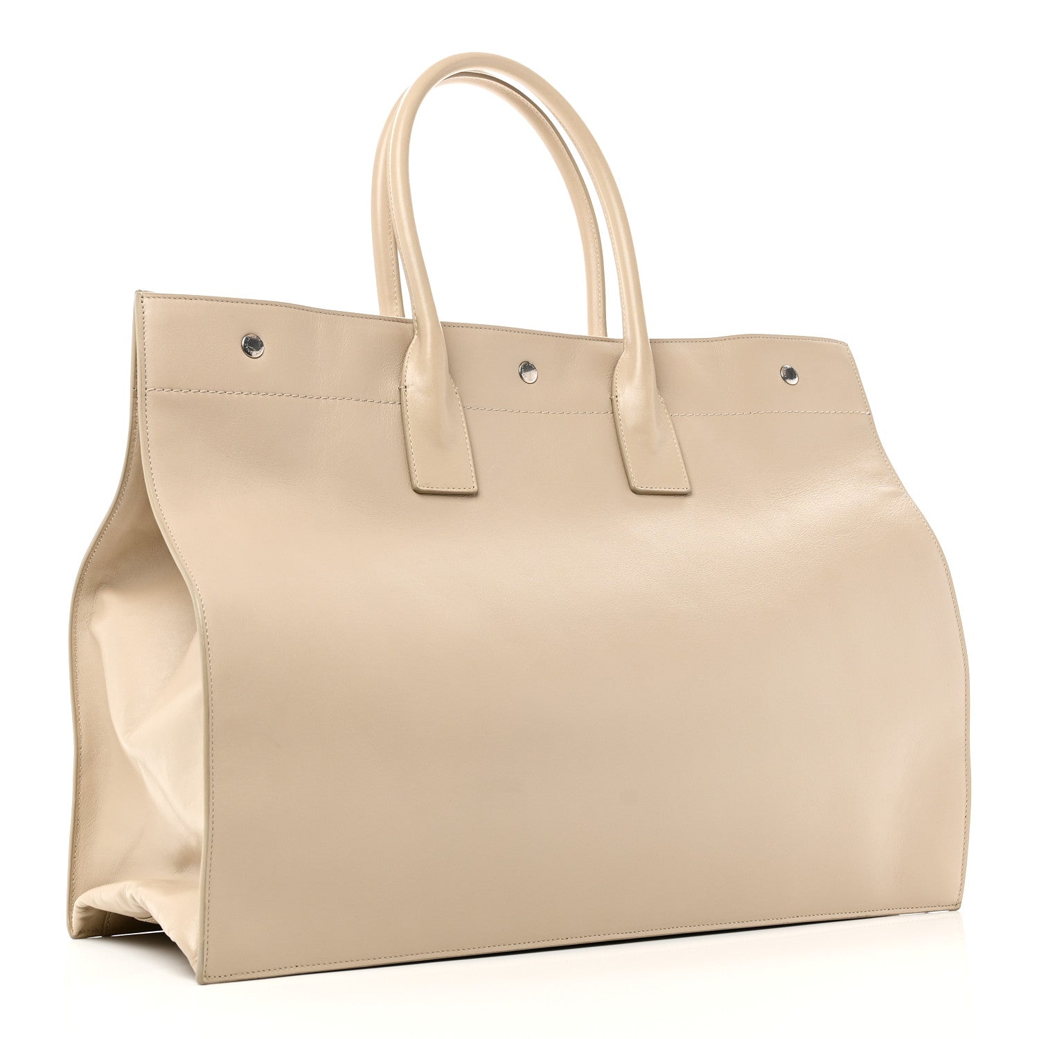 Saint Laurent Vitello Large Rive Gauche Tote Sea Salt 3 of 10