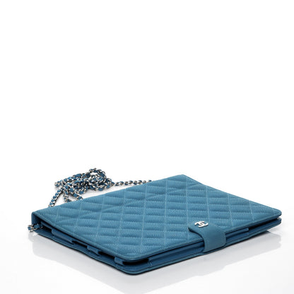 Chanel Iridescent Caviar Quilted Crossbody iPad Holder Blue 4 of 8