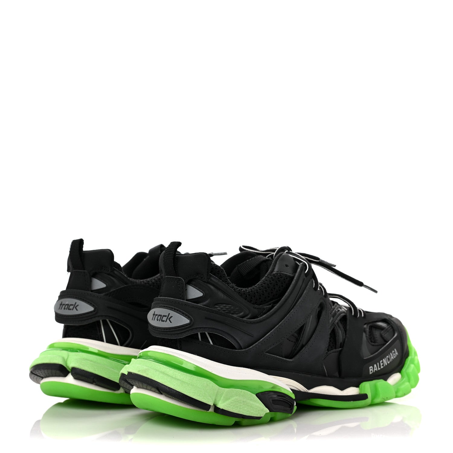 Balenciaga Mesh Nubuck Effect Fabric Glow in the Dark Womens Track Sneakers 40 Black Glow 4 of 8