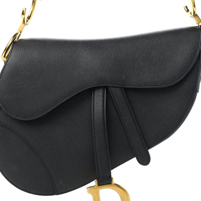 Christian Dior Grained Calfskin Saddle Bag Black 10 of 10