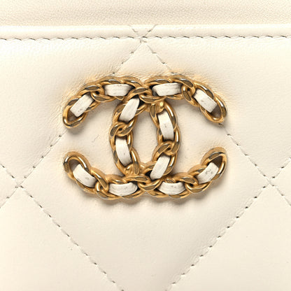 Chanel Lambskin Quilted Chanel 19 Card Holder White 9 of 9