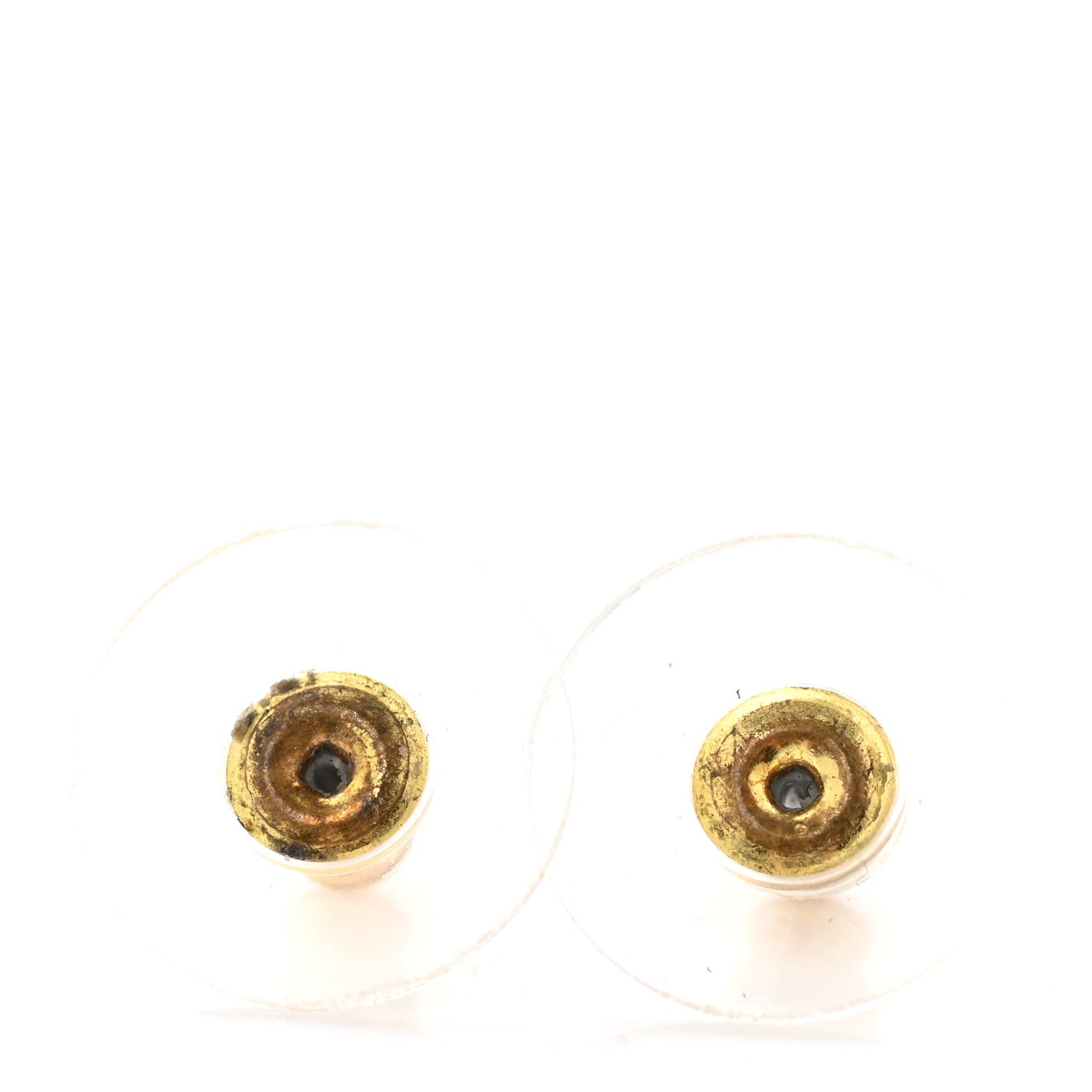 Chanel Metal Textured CC Earrings Gold 10 of 10