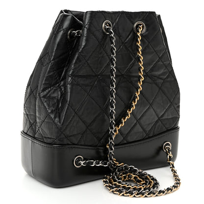 Chanel Aged Calfskin Quilted Small Gabrielle Backpack Black 3 of 10