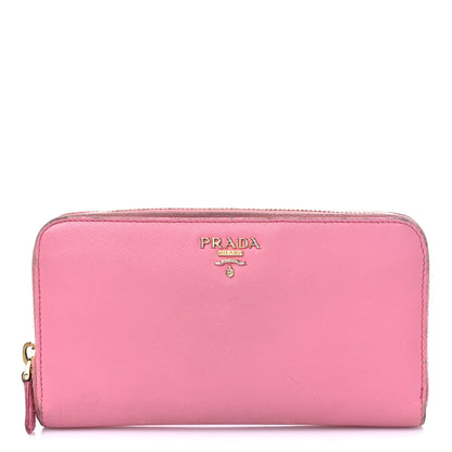Prada Saffiano Metal Zip Around Wallet Geranio 1 of 23