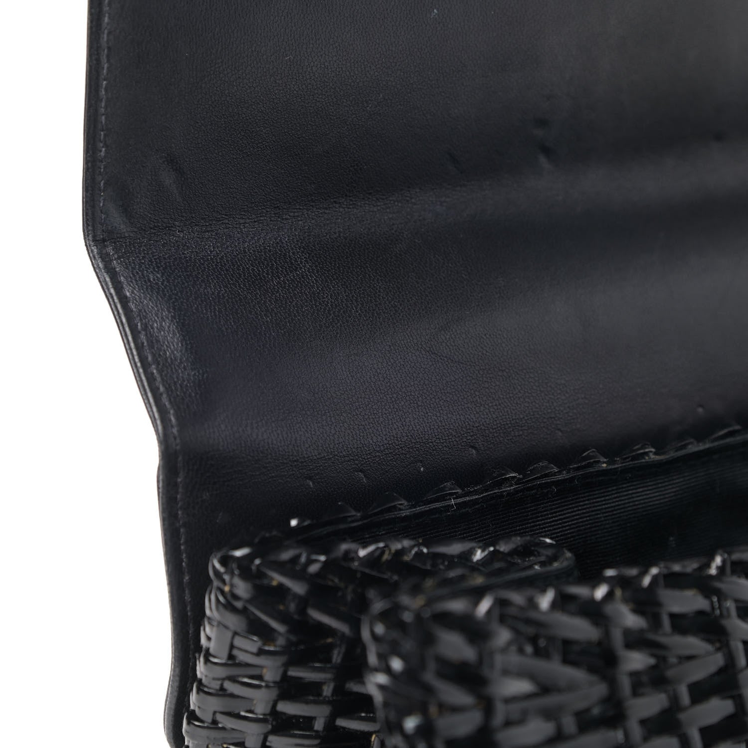 Chanel Calfskin Rattan Basket Flap Shoulder Bag Black 8 of 11
