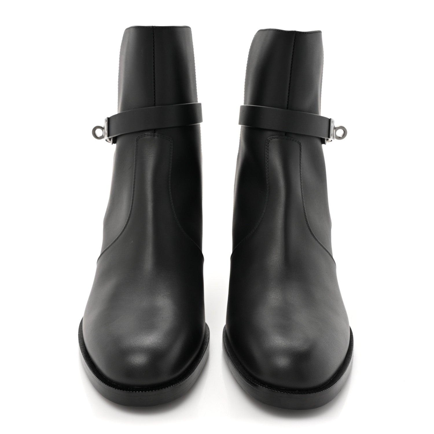 Hermes Calfskin Frenchie 50 Ankle Boots 38.5 Black 2 of 9