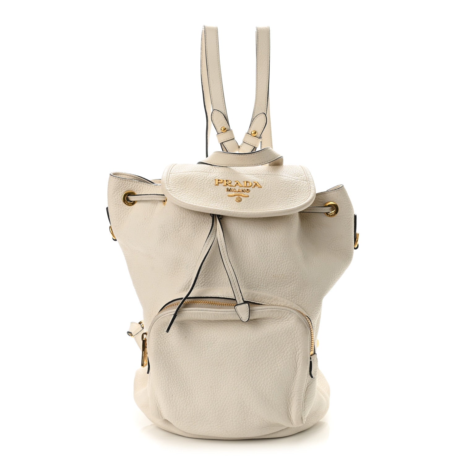 Prada Vitello Daino Cinch Backpack Talco 1 of 10