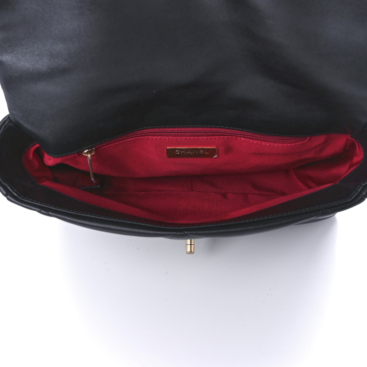 Lambskin Quilted Large Chanel 19 Flap Black