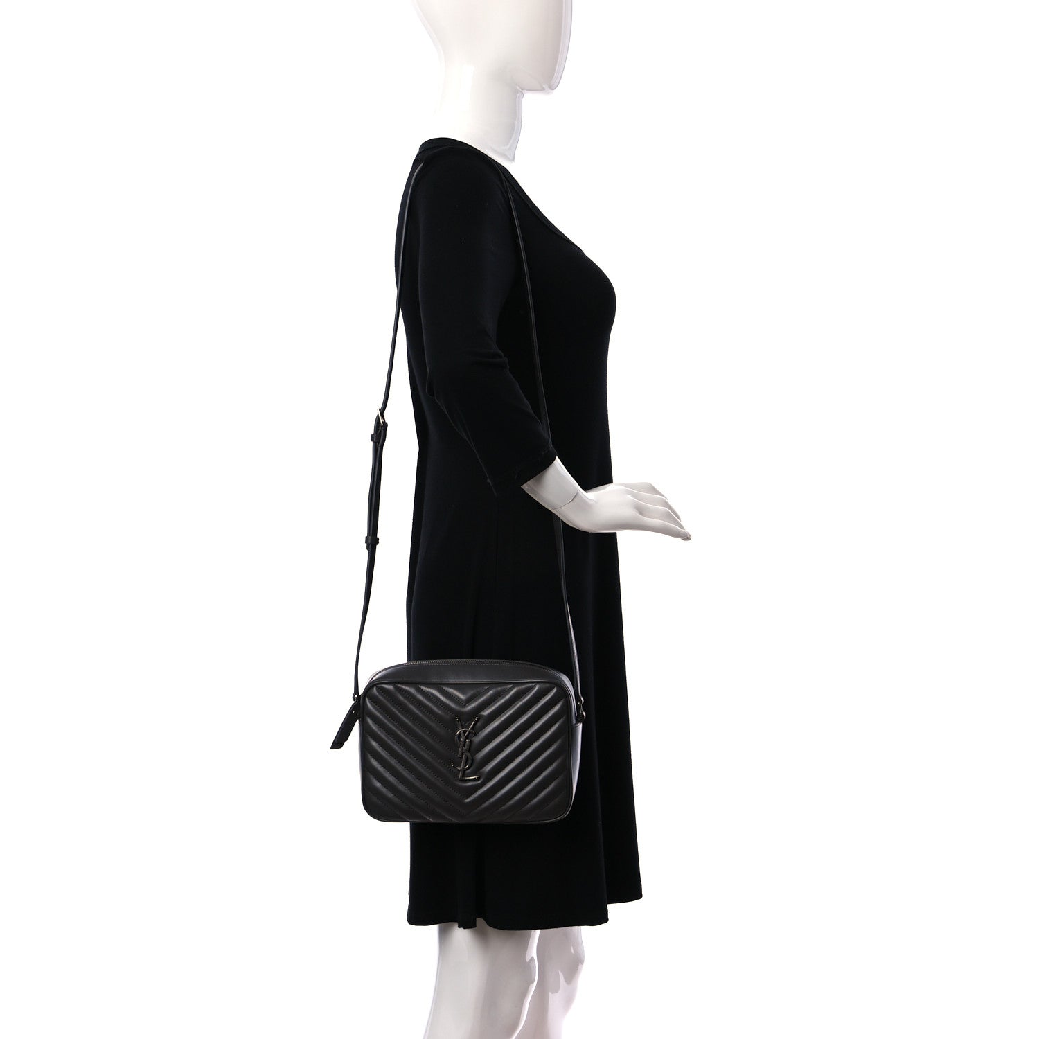 Saint Laurent Calfskin Matelasse Monogram Lou Camera Bag 2 of 10
