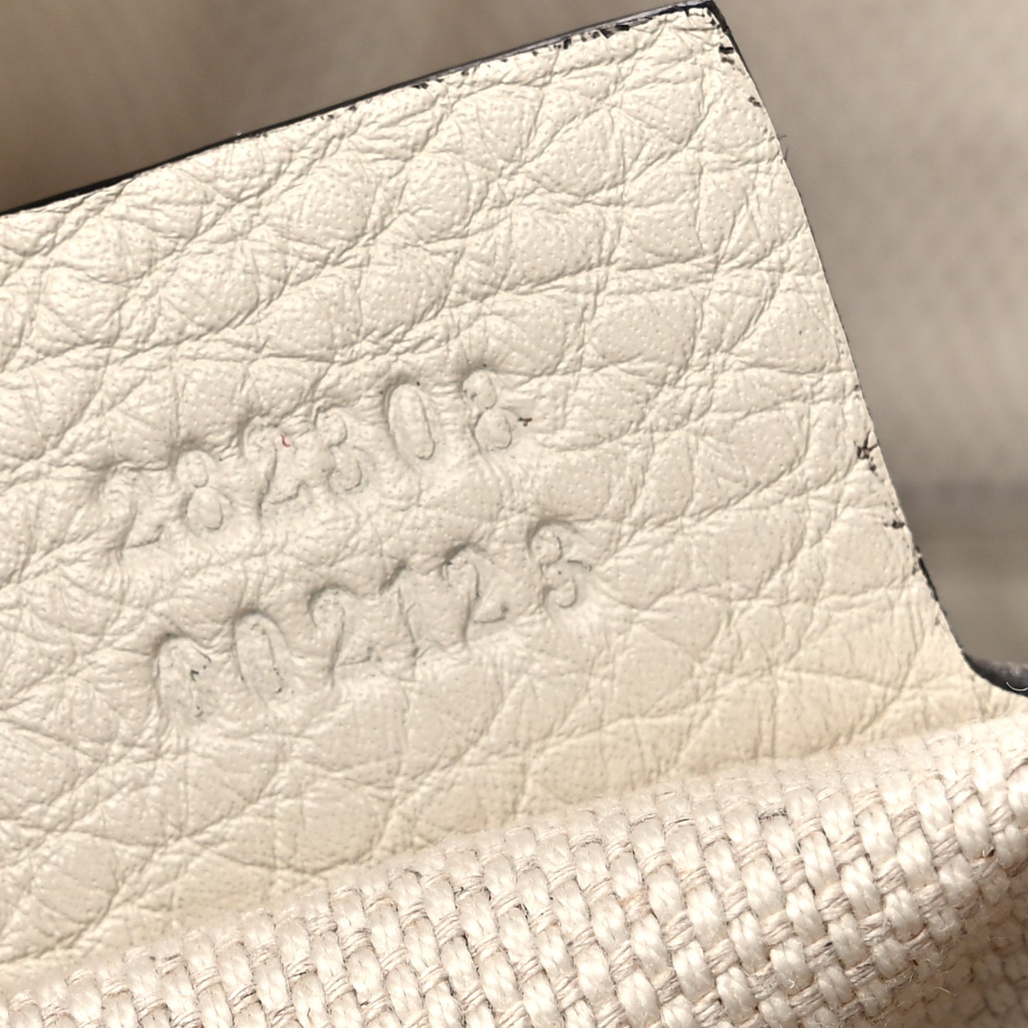 Pebbled Calfskin Large Soho Shoulder Bag Off White