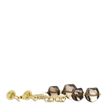 David Yurman 18K Yellow Gold Smoky Quartz Dangle Twist Earrings 3 of 4